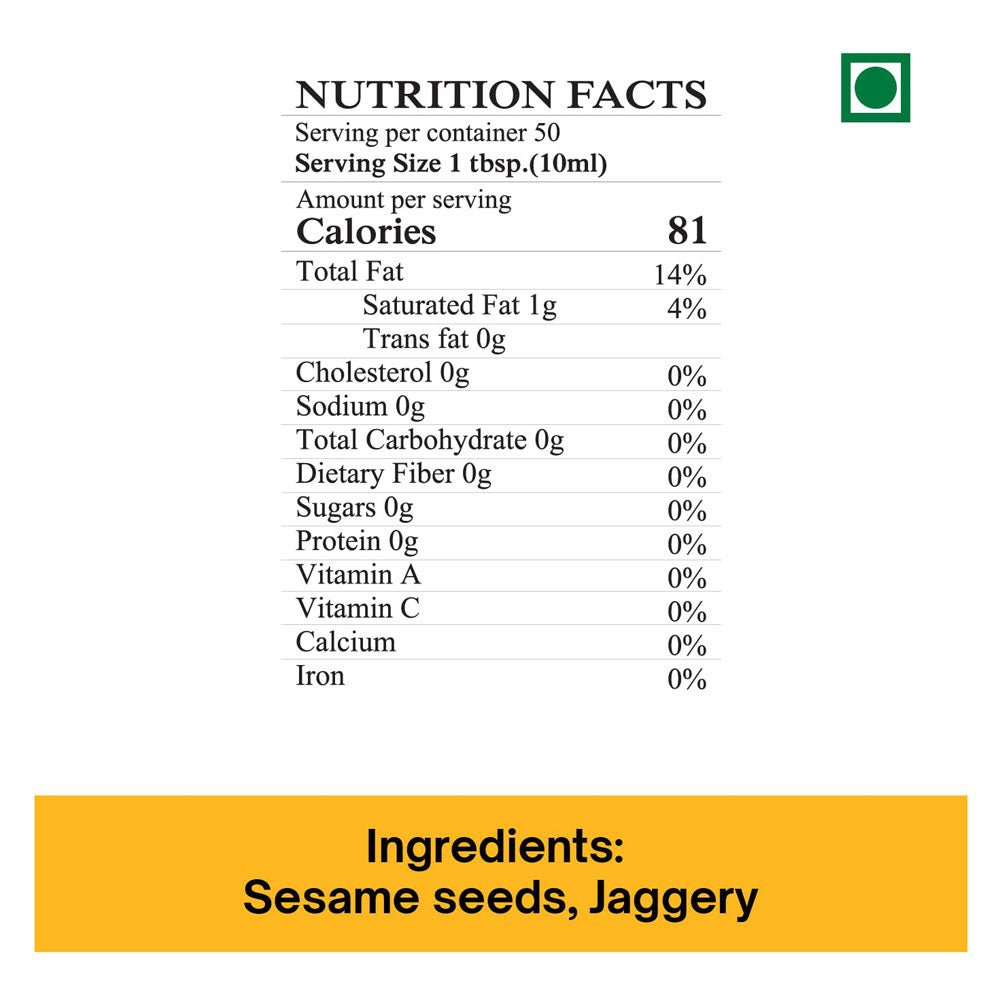 Sesame Oil 1 Ltr - Kayal Foods