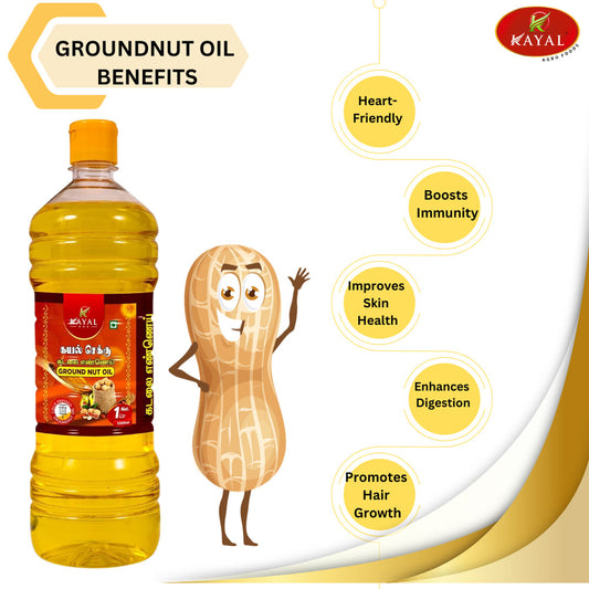 benefits of kayal cold pressed groundnut oil 1 ltr bottle