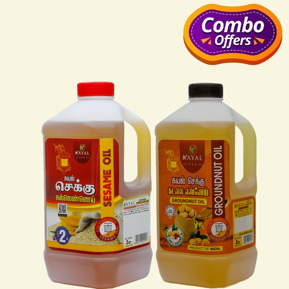Sesame & Groundnut Oil Combo(2L Each) - Kayal Foods