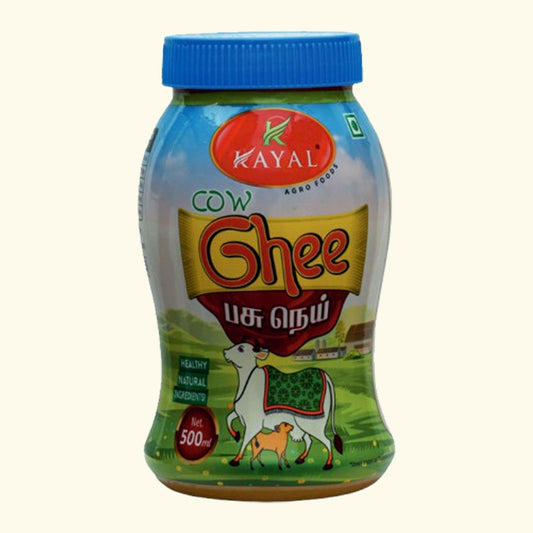 500ml jar of pure cow ghee for monthly kitchen use