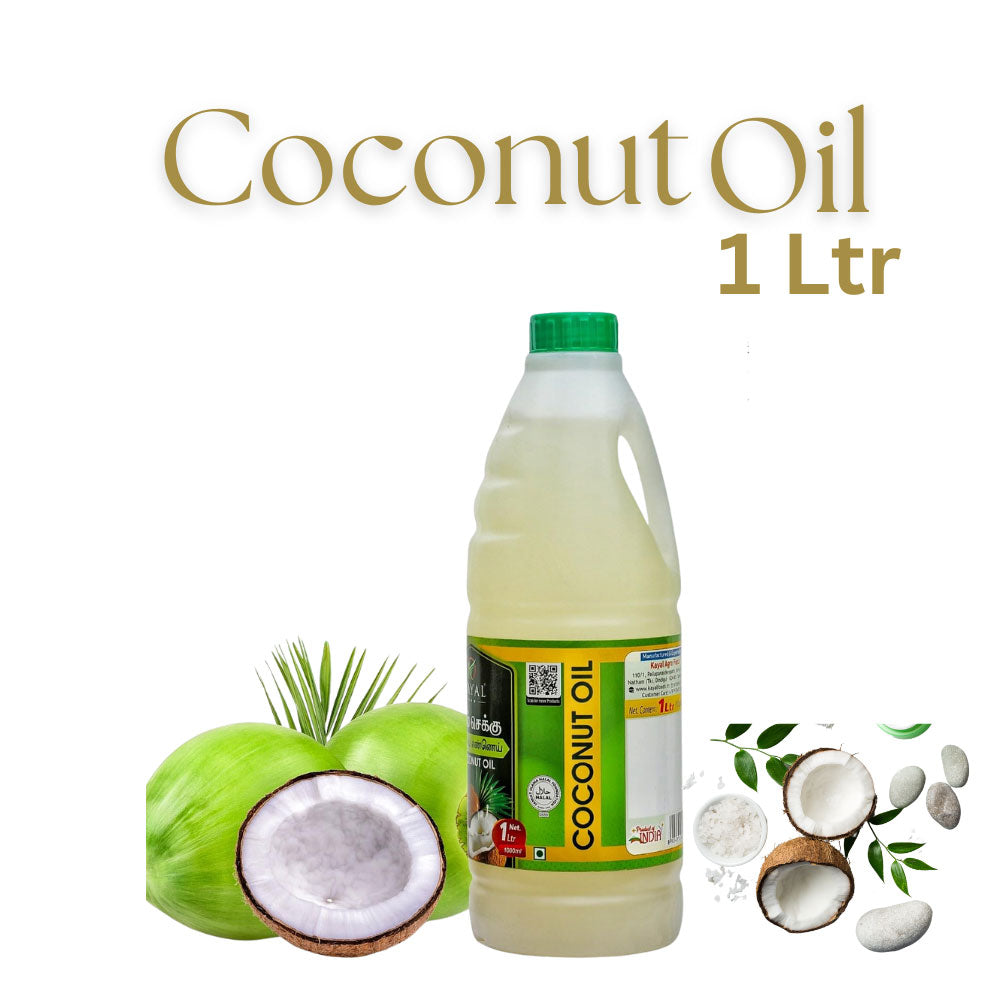Kayal cold pressed coconut oil 1 litre for healthy cooking, skin and hair care