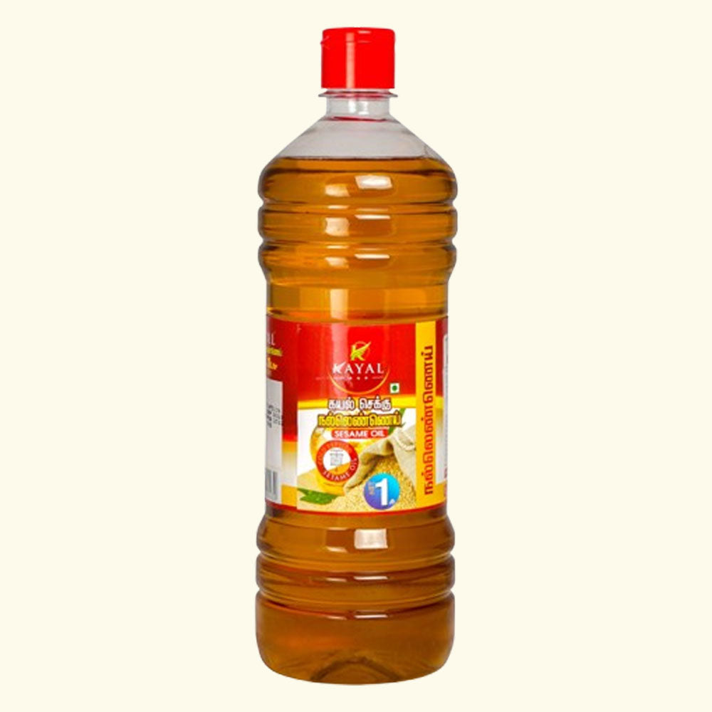 1 litre bottle of pure gingelly oil for traditional indian cooking